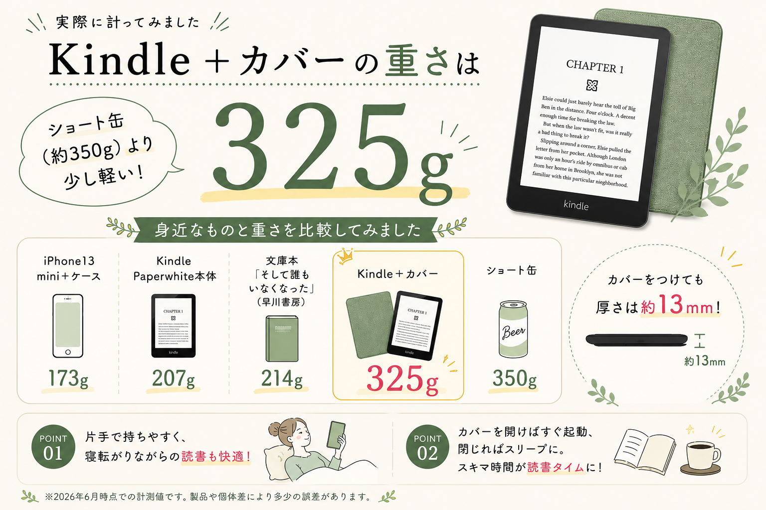 kindle カバー 必要か 重さ 重い
